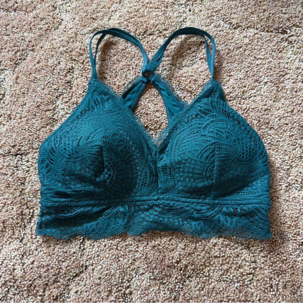 Maurices Teal Lace Bralette with Racerback Knot